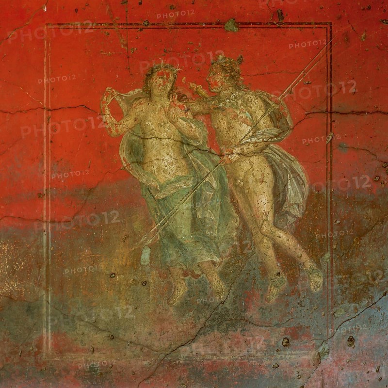 Frescoes, in the Vettier house, Pompeii, Italy