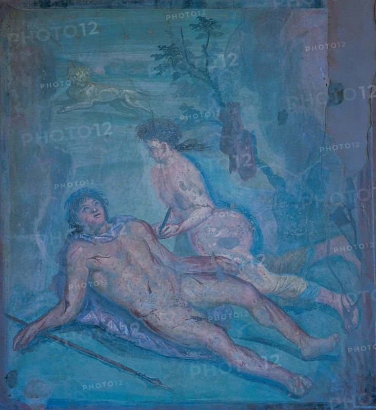 Mural of Loreius Tibeurtinus, Pyramus and Thisbe, Pompeii, Italy