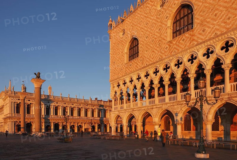 Doge's Palace and Piazzetta in the morning, Venice, Veneto, Italy