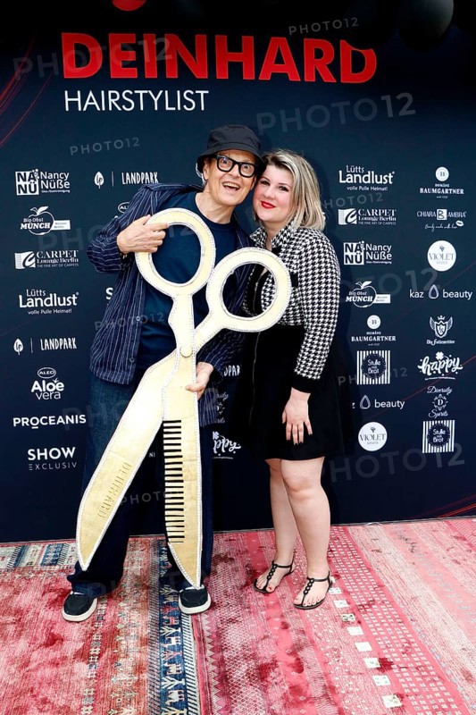 Rolf Scheider and Janine Becker at the VIP opening of the new Deinhard Salon Am Mühlanger 3, Berlin, 28 June 2025