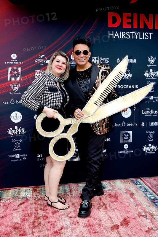 Janine Becker and Matthias Mangiapane at the VIP opening of the new Deinhard Salon Am Mühlanger 3, Berlin, 28 June 2025