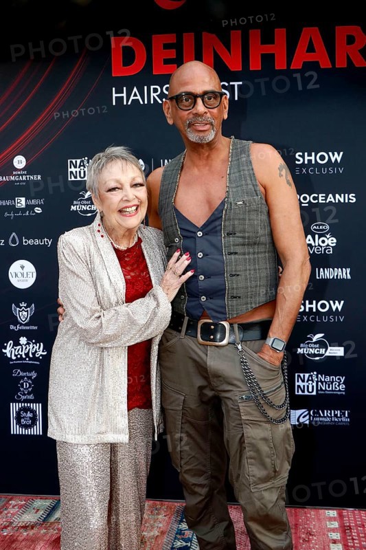 Barbara Schöne and Pierre Sanoussi-Bliss at the VIP opening of the new Deinhard Salon Am Mühlanger 3, Berlin, 28 June 2025