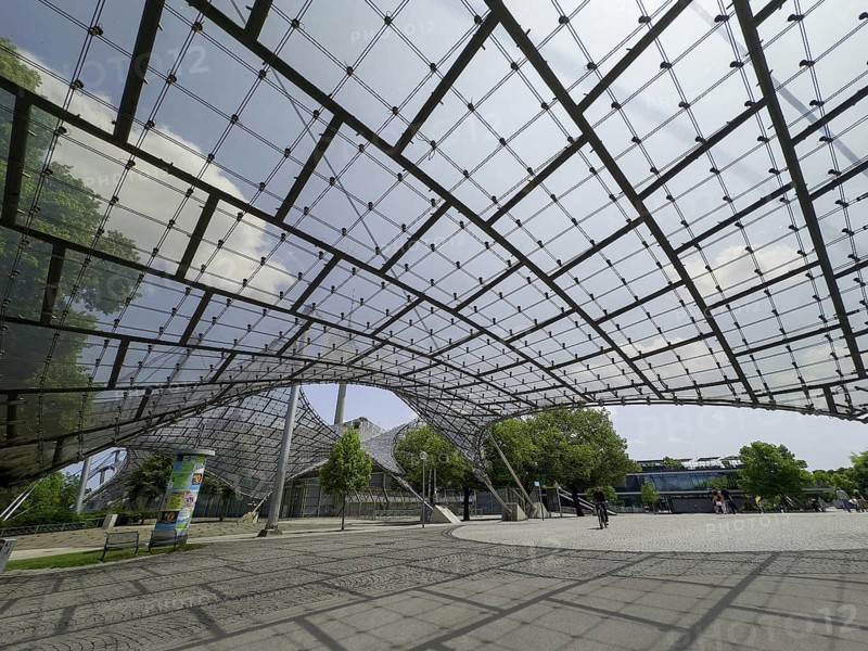 Roof construction, Olympic Park, Munich, Bavaria, Germany