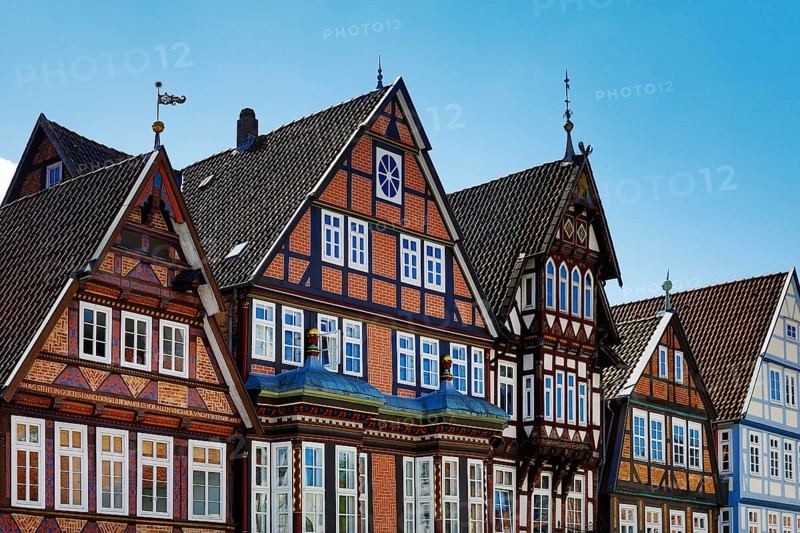 Half-timbered houses in the old town centre, Celle, Lower Saxony, Germany