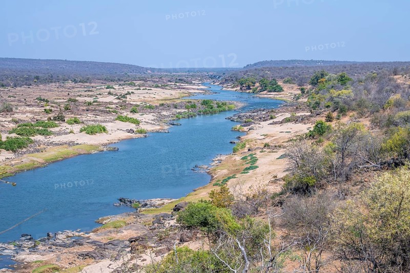Olifants River, dry savannah, Kruger National Park, South Africa