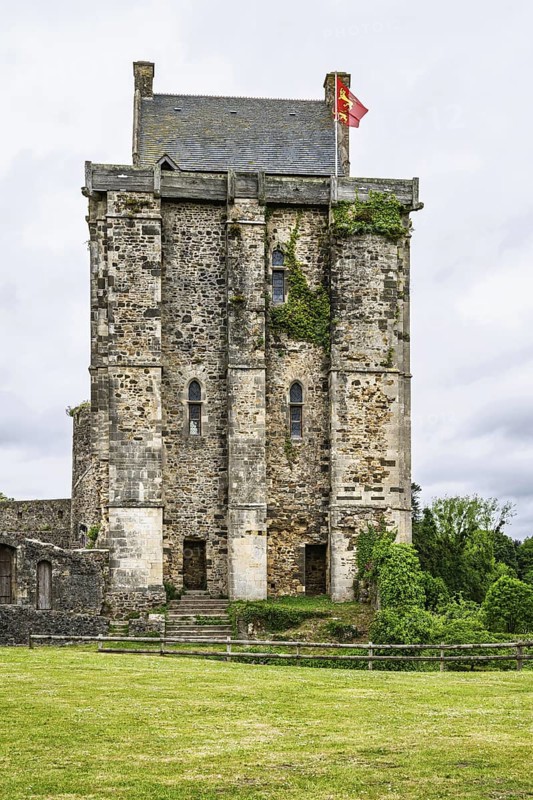 Castle ruin of Chateau de Saint-Sauveur-le-Vicomte, Manche, Normandy, France