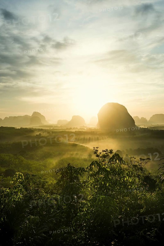 Panorama, Din Daeng Doi, sunrise, Krabi, Thailand