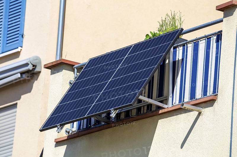 Balcony power plant on an apartment building