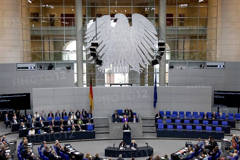Berlin, Germany - 24 June 2025: Federal Chancellor Friedrich Merz during his government statement on the NATO summit and the European Council in the Bundestag in Berlin