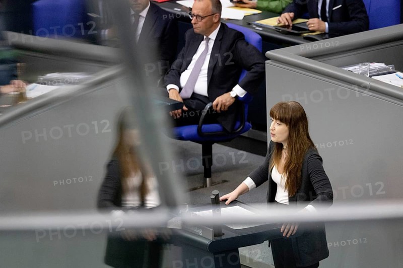 Berlin, Germany - 24.6.2025: Heidi Reichinnek from Die Linke responds to the government statement by Federal Chancellor Friedrich Merz on the NATO summit and the European Council in the Bundestag in Berlin