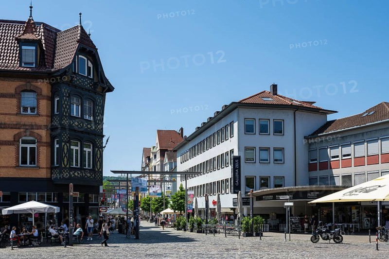 The Bahnhofstraße, shopping street, pedestrian zone, shopping mile in Esslingen am Neckar, district of Esslingen, Baden-Württemberg, Germany