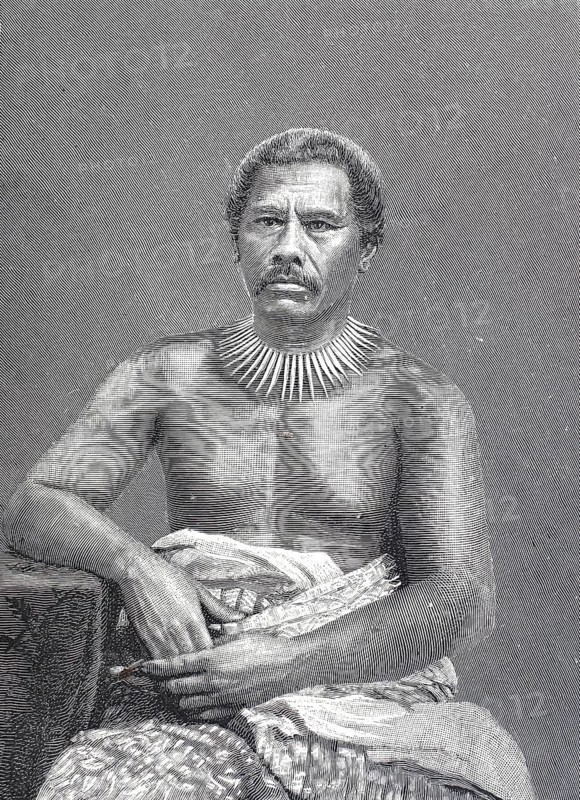 King Malietoa Laupepa, royal candidate of the British on Samoa, around 1880, digitally enhanced reproduction of a 19th century model, historical, exact date unknown