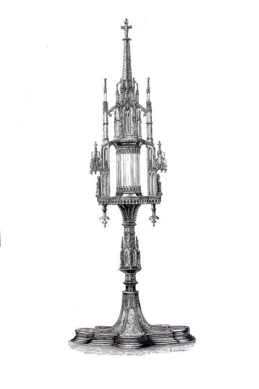 Religious artefacts, Reliquary monstrance from Klosterneuburg Abbey, Lower Austria, Austria, Historical, digitally enhanced reproduction from an original from around 1860
