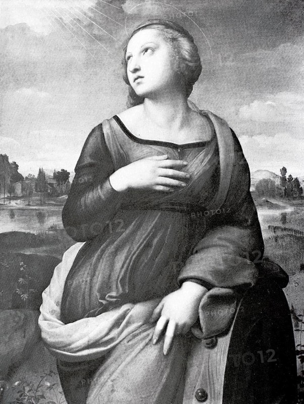 St Catherine of Alexandria, also known as Catherine of Alexandria, is one of the most famous saints. She is honoured as a martyr in the Catholic and Orthodox churches and is one of the so-called Virgines capitales, the four great holy virgins, 1507, digitally enhanced reproduction of a 19th century original, historical, exact date unknown