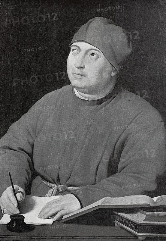 Portrait of Tommaso Inghirami, (1470 to 1516), humanist, after an oil painting by Raphael, digitally enhanced reproduction of a 19th century model, historical, exact date unknown