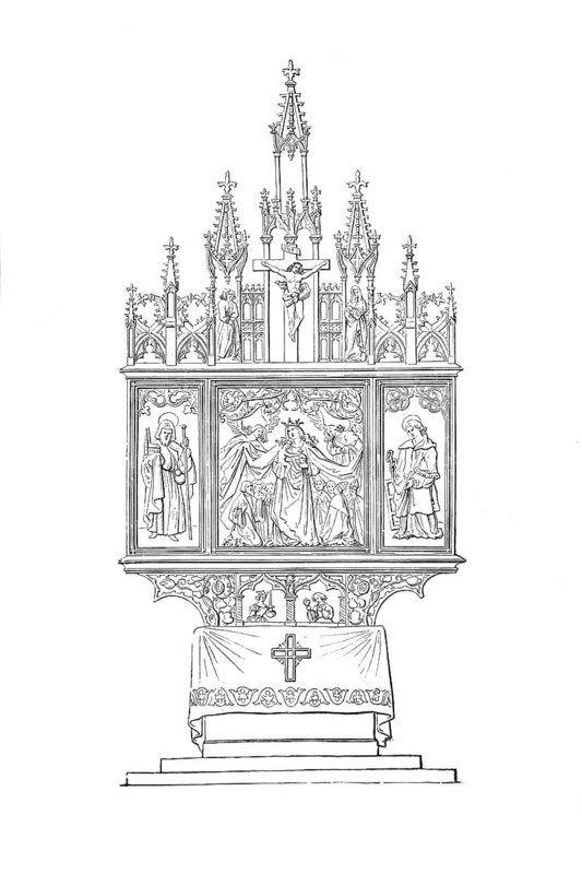 Altar from the Augustinerkirche in Nuremberg, Bavaria, Germany, Historical, digitally enhanced reproduction of a model from around 1860