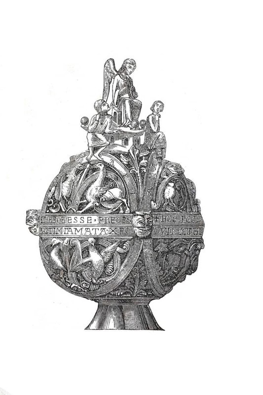 Religious objects of worship, Romanesque censer from Lille in France, Historical, digitally enhanced reproduction of an original from around 1860