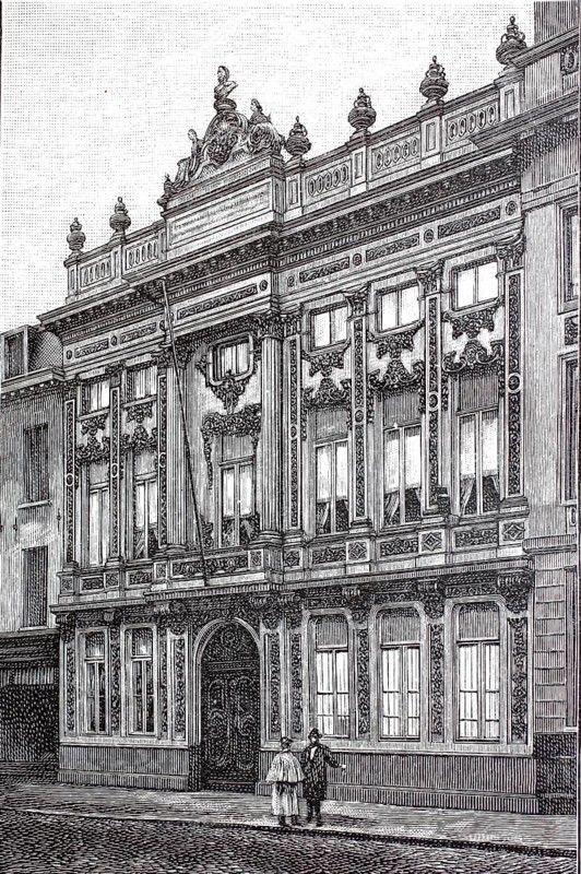 The Rubens House in Antwerp, Belgium, Historical, digitally enhanced reproduction of a model from around 1860