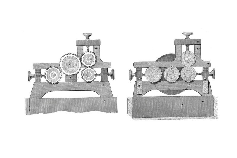 Fulling machine from the Bousfield company, around 1860, Historical, digitally enhanced reproduction of a model from around 1860