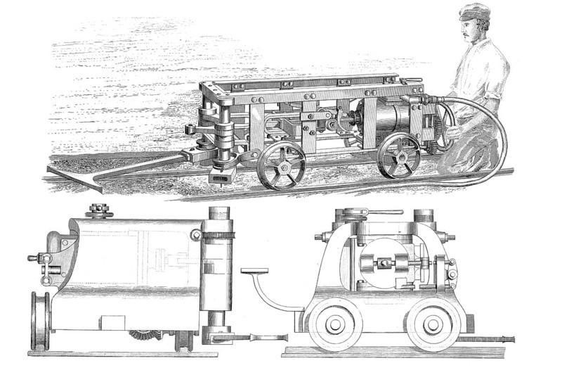Coal - Hair machine by Frith and Donnisthorpe, Historical, digitally enhanced reproduction of a model from around 1860