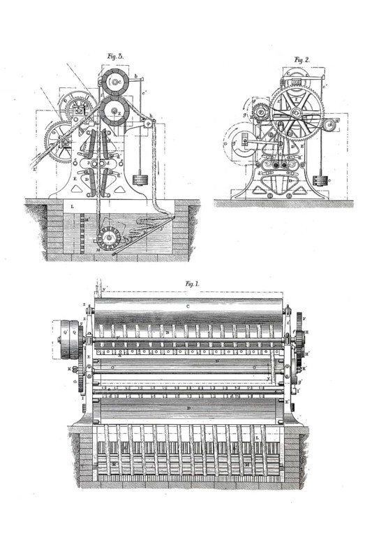 Washing machine for woven fabrics, historical, digitally enhanced reproduction of a model from around 1860