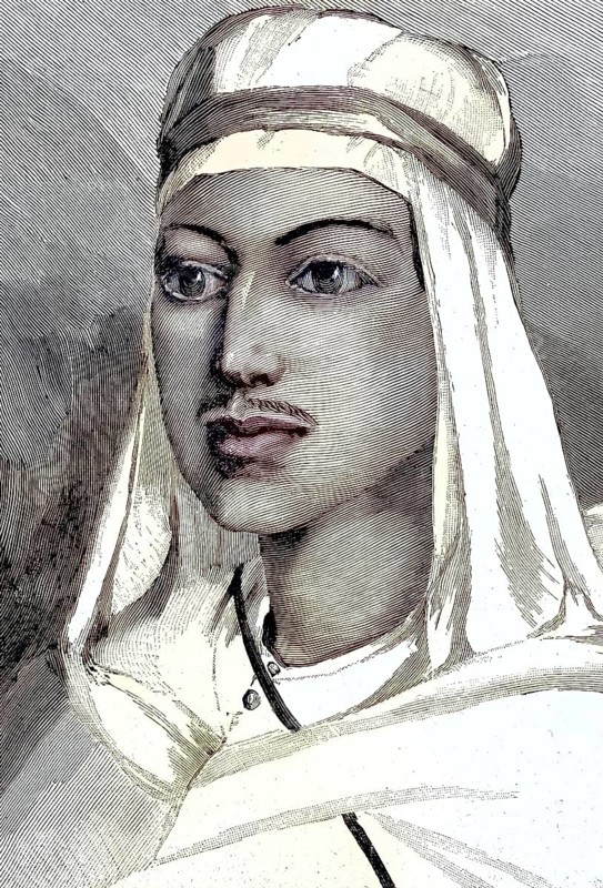 Abdelaziz of Morocco, 24 February 1878 - 10 June 1943, also known as Mulai Abd al-Aziz IV and Muley Abd-ul Aziz, served as Sultan of Morocco from 1894 at the age of sixteen until his deposition in 1908, illustration, published 1890, reproduction, digitally enhanced, Historical