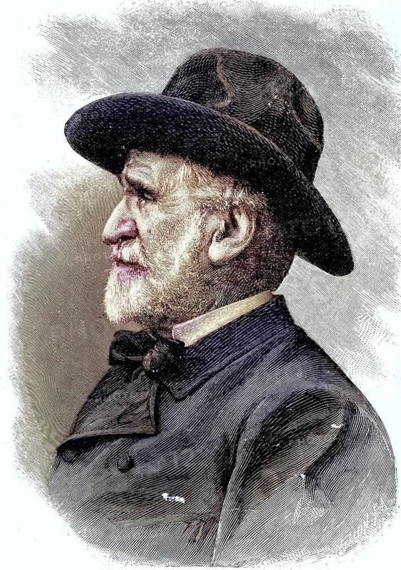 Giuseppe Fortunino Francesco Verdi, 9 or 10 October 1813 - 27 January 1901, was an Italian opera composer, Illustration, published 1890, Reproduction, digitally enhanced, Historical