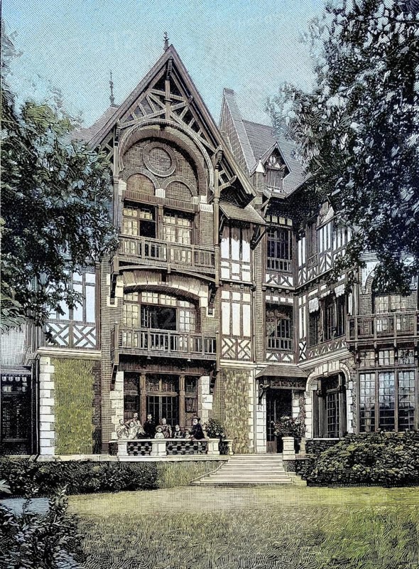 The house of Charles-François Gounod, 17 June 1818 - 17 or 18 October 1893), a French composer, in Saint Cloud, France, Illustration from 1894, Reproduction, digitally enhanced, Historical