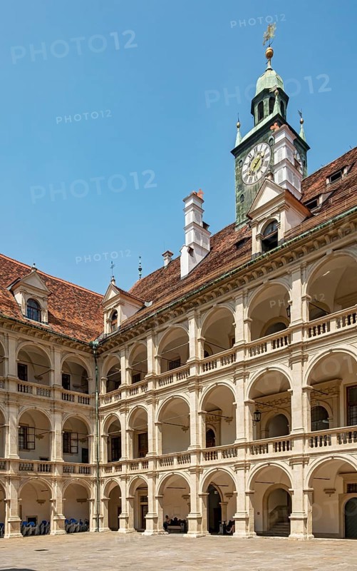 Arcaded inner courtyard of Landhaus Graz, Austria
