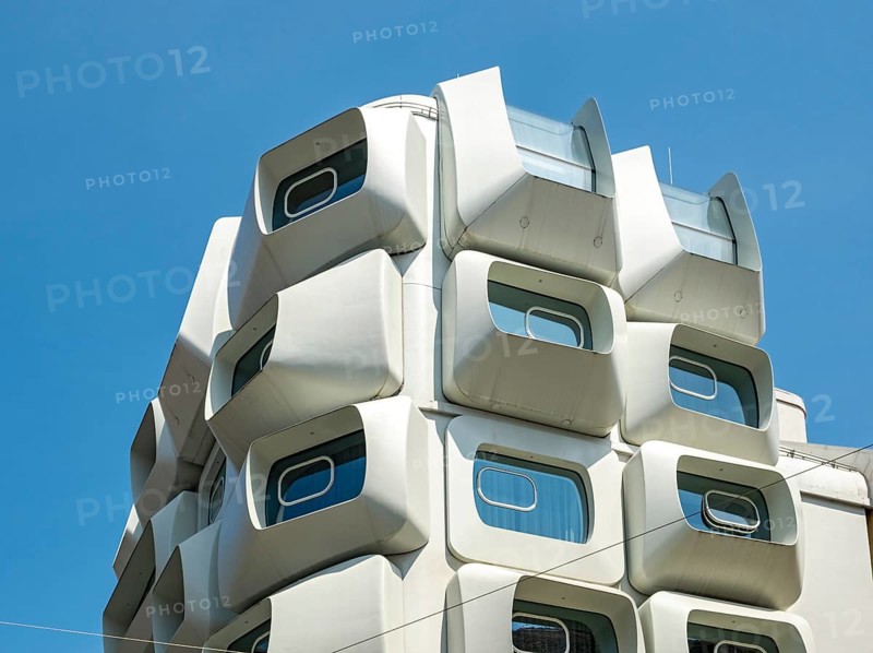 Architectural detail, Limehome - Argos Apartment house by Zaha Hadid, Graz, Austria