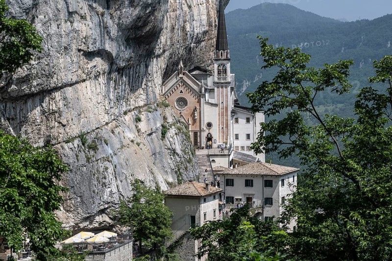 Pilgrimage church Madonna della Corona, Ferrara di Monte Baldo, Italy