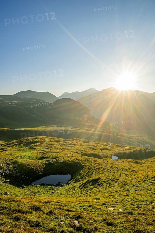 Sunrise in the Mountains at Hochalpenstraße, view from Fuscher Lacke, Pinzgau, Salzburg, Austria