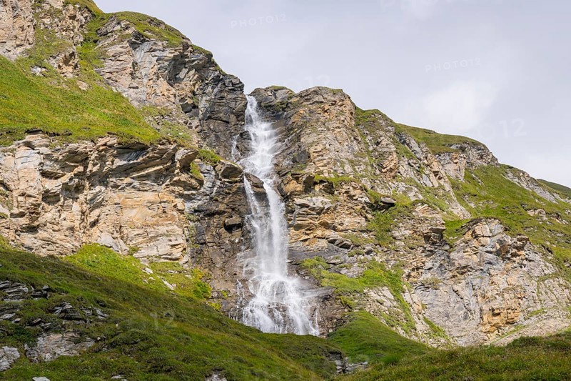Waterfall in the Mountains at Hochalpenstraße, Pinzgau, Salzburg, Austria