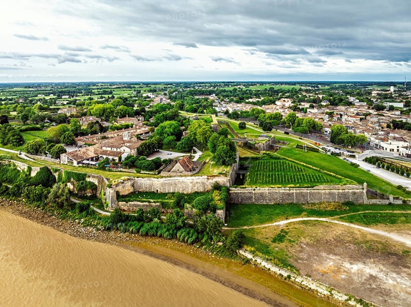 Citadel of Blaye from a drone, Blaye, Gironde Estuary, France