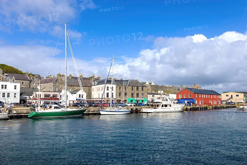 Lerwick, a coastal city in Shetland Scotland British Islands in England with scenic medieval houses