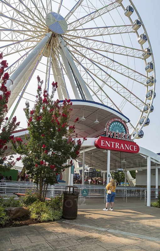The Great Smoky Mountain Wheel ride attraction at The Island recreation center in Pigeon Forge, Tennessee