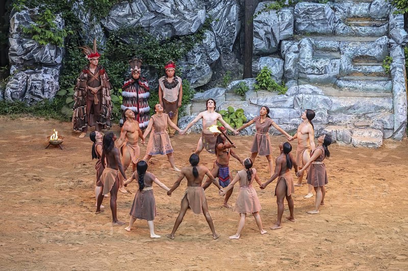 Outdoor drama Unto These Hills recounts the history of the Cherokee in North Carolina up to their removal via the Trail of Tears in 1838