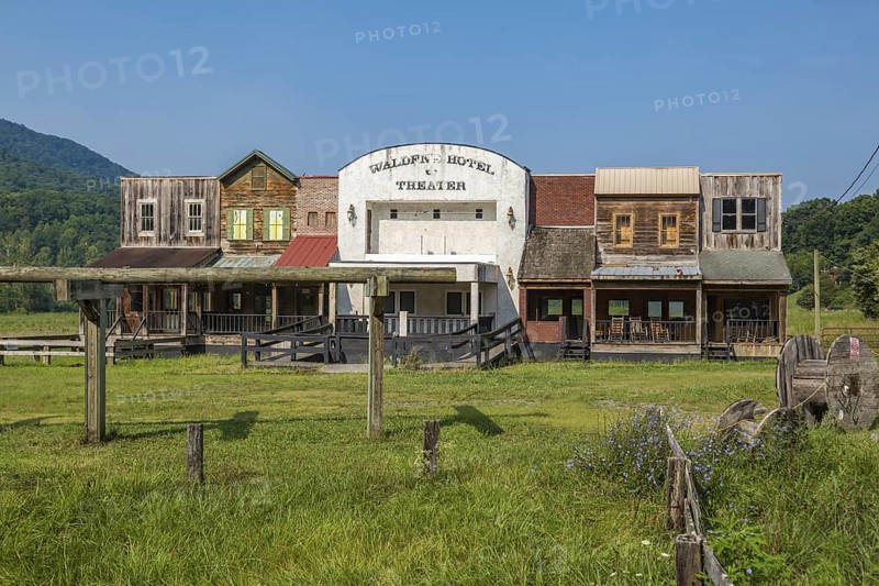 Old Walden's Hotel and Theater props at Walden Creek Stables in Pigeon Forge, Tennessee