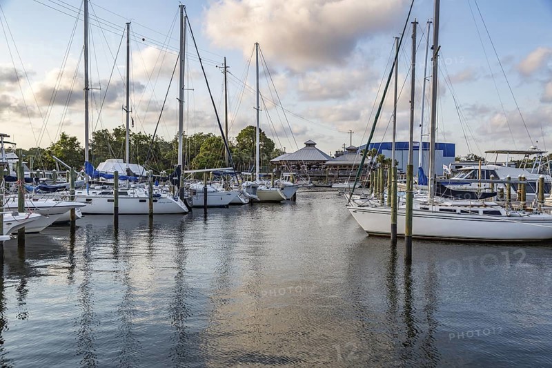 Oar House restaurant across Bayou Chico from the Yacht Harbor Marina off Pensacola Bay in downtown Pensacola, Florida
