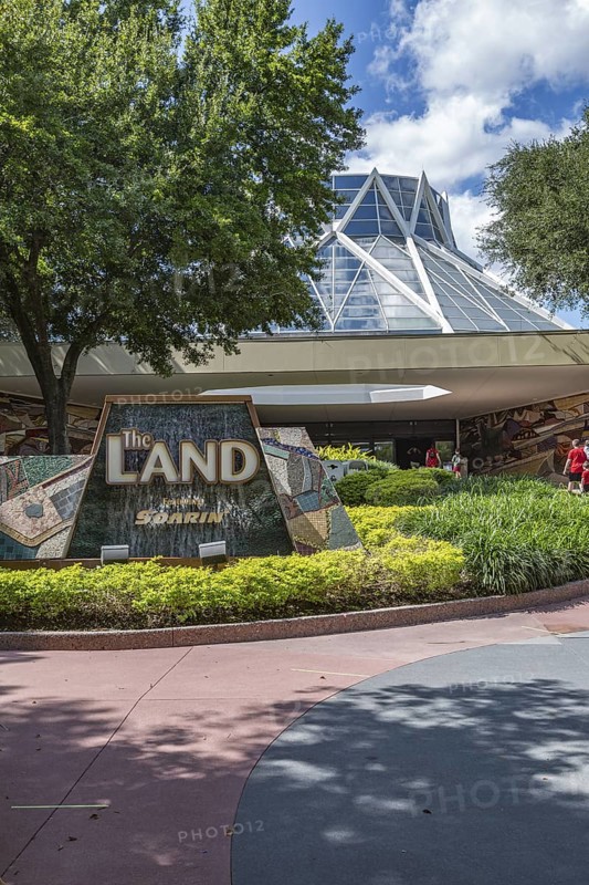 Sign at the entrance to The Land attraction in Epcot at Walt Disney World in Orlando, Florida