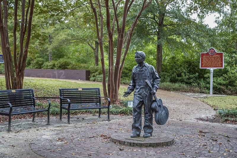 Elvis at 13 sculpture at Elvis Presley Birthplace and Museum in Tupelo, Mississippi