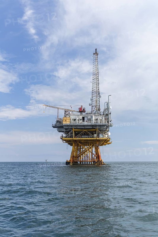 Offshore petroleum drilling rig in the Gulf of Mexico