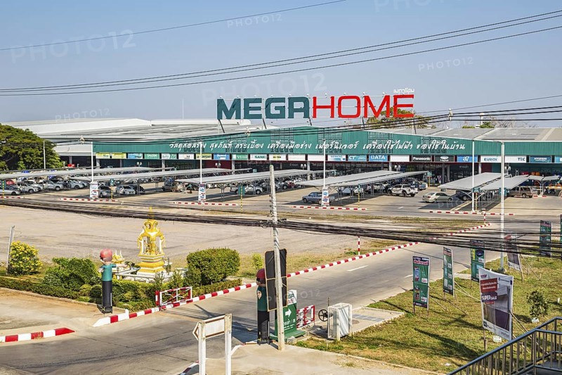 Covered parking outside the Mega Home Center building materials store in Chiang Rai, Thailand
