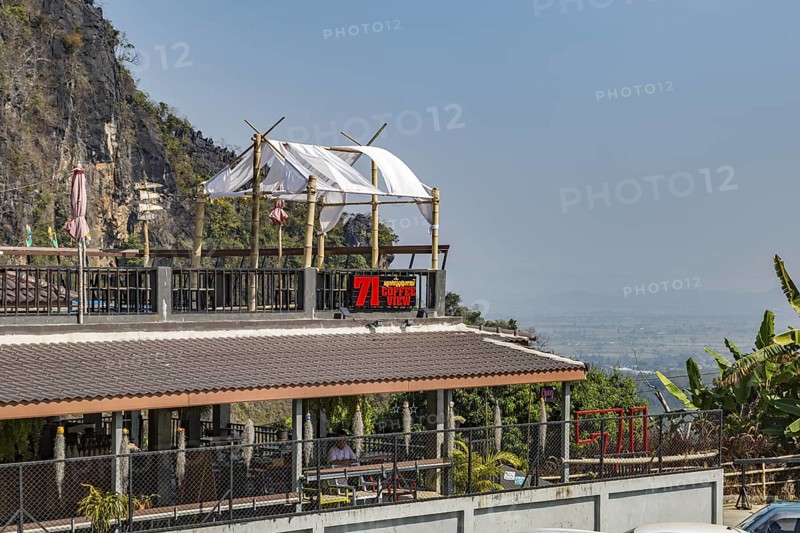 71 Coffee View coffee shop and restaurant overlooking the hills at Pha Mi Village in Mae Sai district of Chiang Rai, Thailand