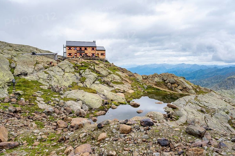 Treplitzerhütte mountain hut, Stubai Alps, near Ridnaun, South Tyrol, Italy