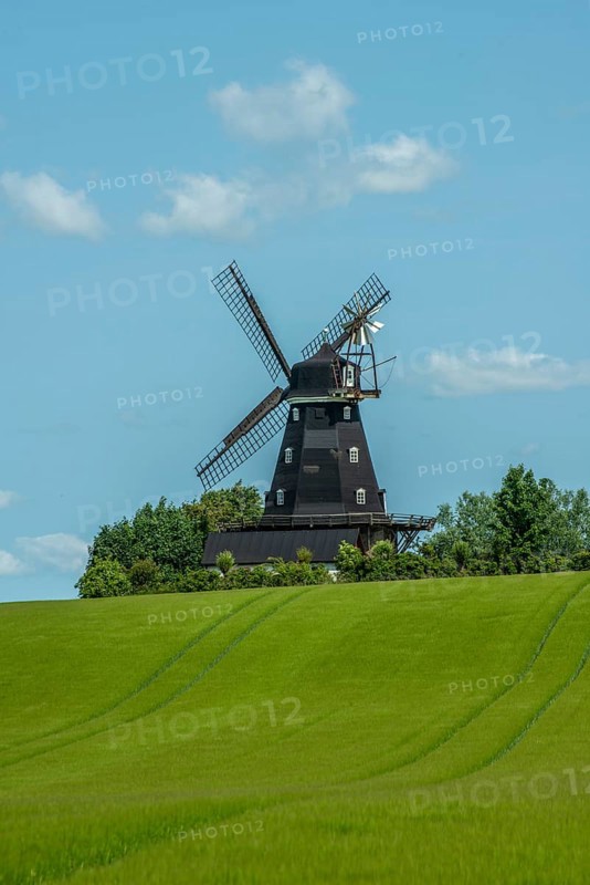 Övraby windmill, Dutch type, built in 1887 and in use until 1974. In Tomelilla municipality, Skåne county, Sweden, Scandinavia