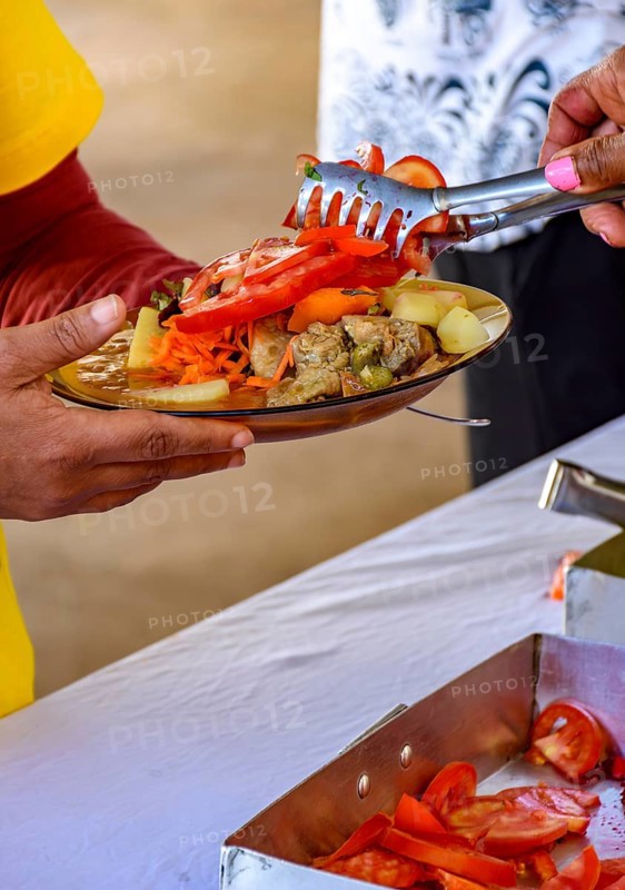 Typical Brazilian food being served in a popular restaurant for the local low-income population, Belo Horizonte, Minas Gerais, Brasil