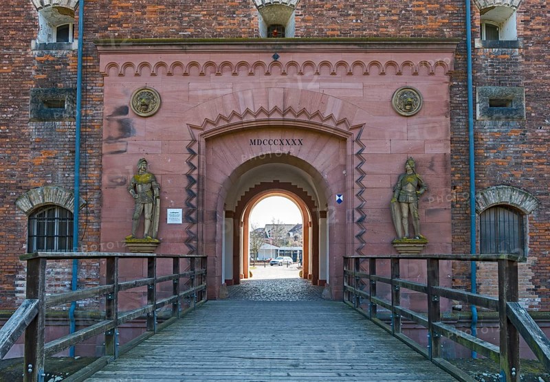 Germersheim Fortress, royal Bavarian fortress, Ludwigstor, gate building, inside of the gate, Germersheim, Rhineland-Palatinate, Germany