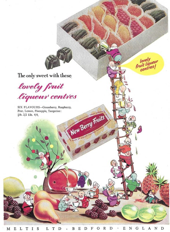 New Berry Fruits sweet liqueur Meltis Ltd advert advertising in Country Life magazine UK 1951