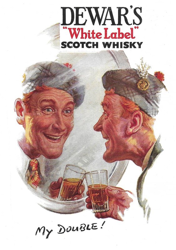 Dewar's white label whisky advert advertising in Country Life magazine UK 1951
